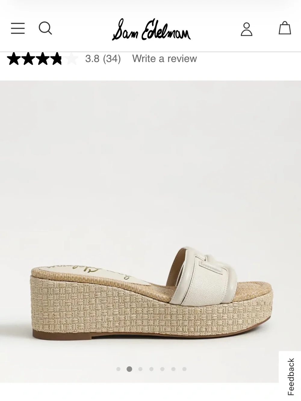Sam Edelman Cream Platform Wedge Slide Sandals